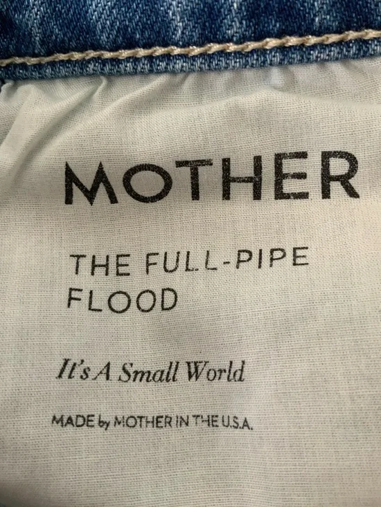 MOTHER SUPERIOR Jeans Full-Pipe Flood It’s a Small World Blue Size 27 - Picture 12 of 14